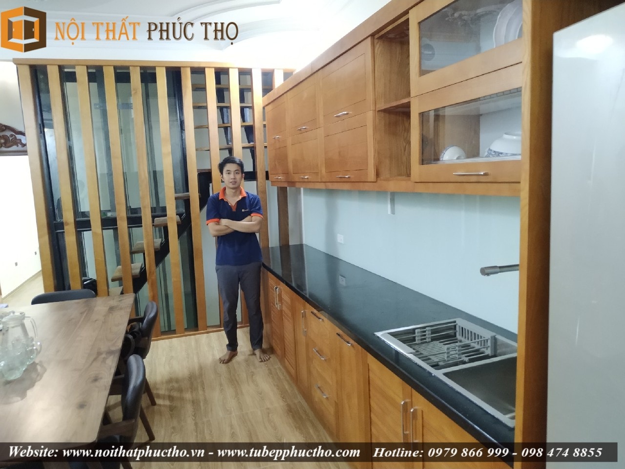 tủ bếp gỗ sồi Nga tại Hà Nội