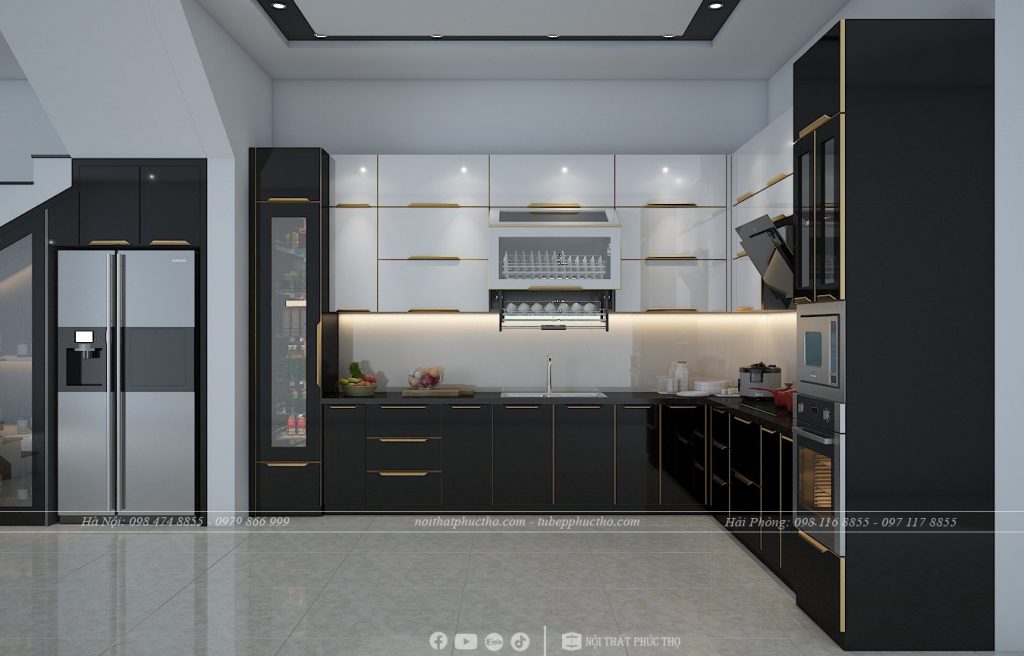 Thiết kế tủ bếp nhà anh Sơn - Chí Linh - Hải Dương 