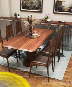 mẫu thiết kế bàn ăn gỗ dổi vang nhà chị Hương - Hoăì Đức- Hà Nội