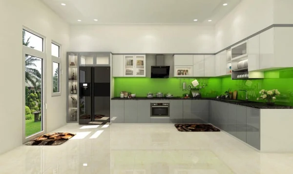 Tủ bếp gỗ công nghiệp HDF chữ L